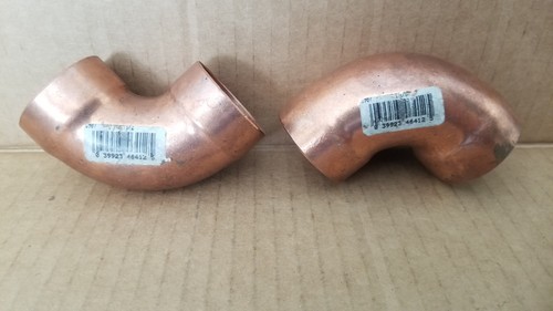 2PC Nibco DWV Wrot Copper 90 1-1/2" Open box