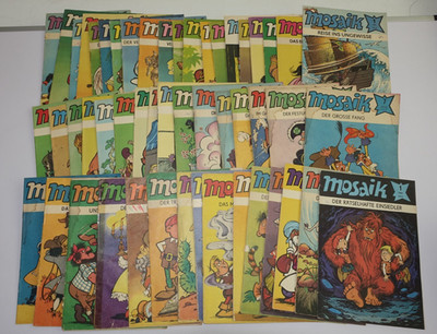 52 x Mosaik Abrafaxe 1978-90 . Abrax Brabax Califax Lothar Dräger Lona Rietschel