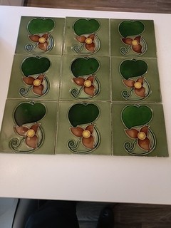 Genuine Art Nouveau Tiles Alfred Meakin England Floral Design Art Nouveau X 9