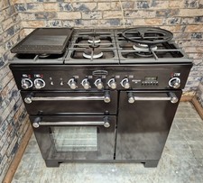 Rangemaster Kitchener 90 Dual Fuel Black/Chrome(read description)- DELIVERY...