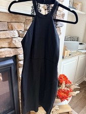 LBD Lulus Halter With Button In Neck, Lace Detail On Back, Good Stretch