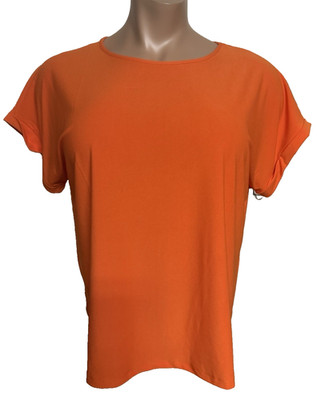 ASHLEY BLUE Women's Orange Stretch Pullover Soft Blouse size 3x #GMC