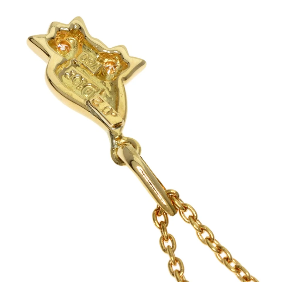 Collar Dior 2P Diamantes Oro Amarillo K18 Damas [Usado] Foto 2 de 4