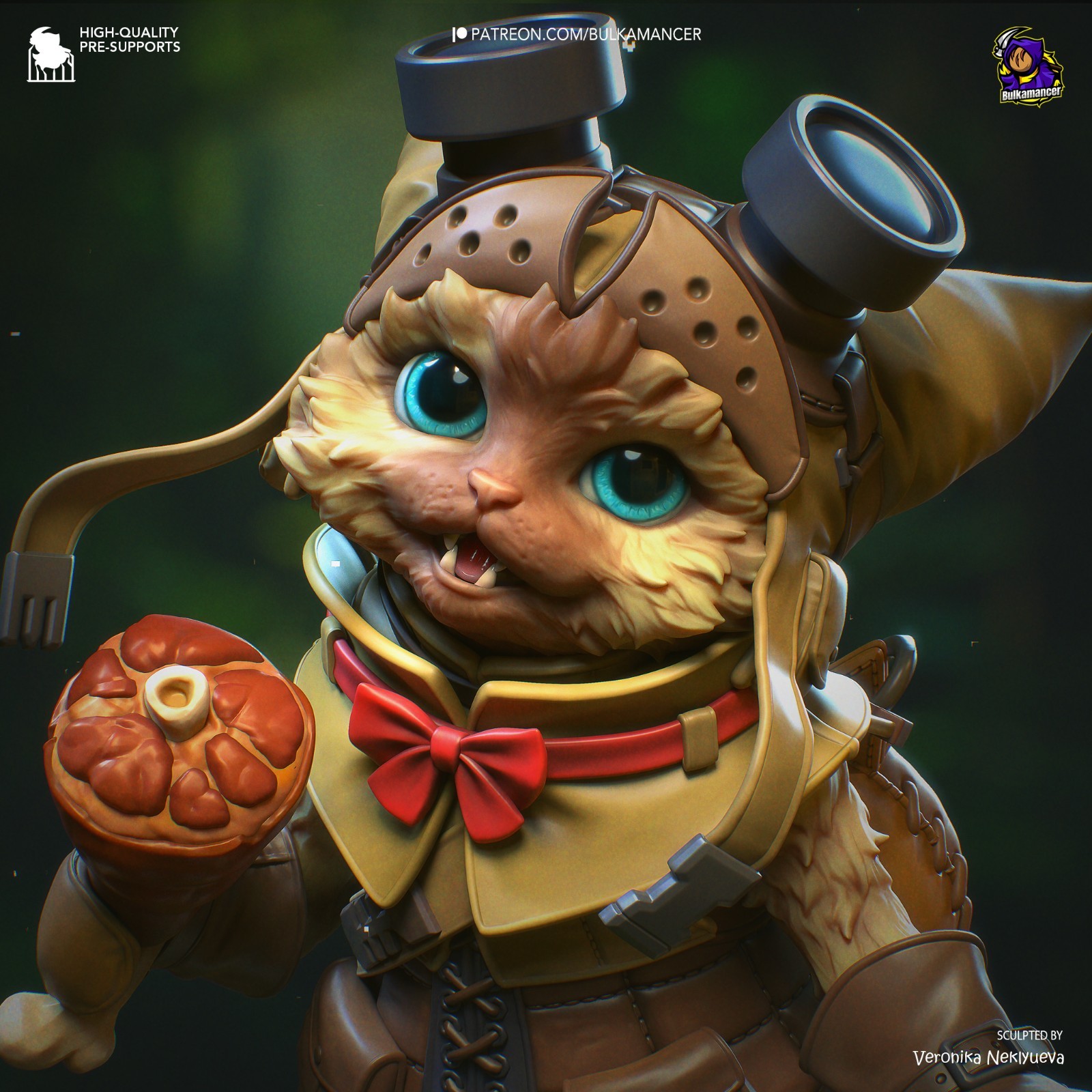 Figurine Palico & Toad Monster Hunter 13,7cm par Bulkamancer non peint