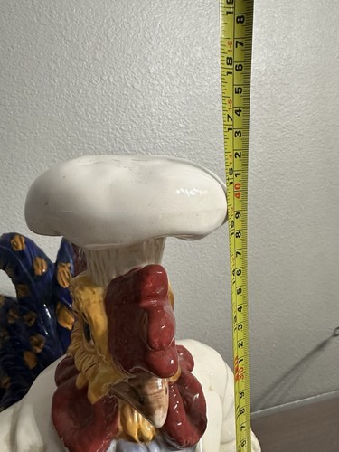 BLUE SKY Ceramic Country Kitchen ROOSTER CHEF Statue 16” - Picture 7 of 12