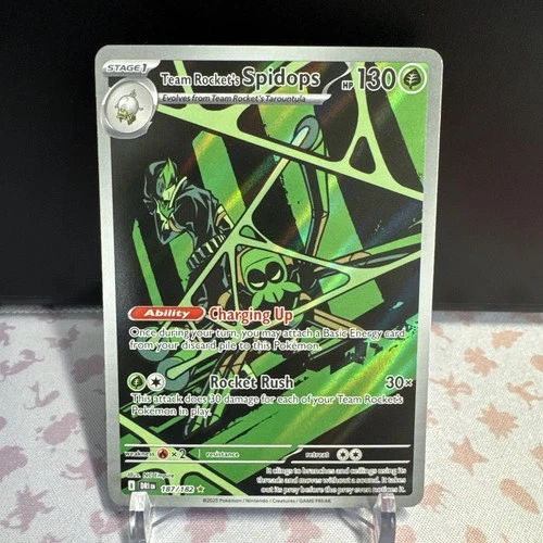Team Rocket's Spidops 187/182 Sv10: Destined Rivals Holo NM+