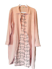 Made In Italy One Size Fit Plus 20 22 Lilac / Pink Mock 2 in 1 Style Tunic DRESS