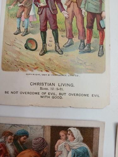 20 tarjetas coleccionables antiguas de finales de 1800 y principios de 1900 con imágenes religiosas estudio bíblico - Imagen 7 de 16
