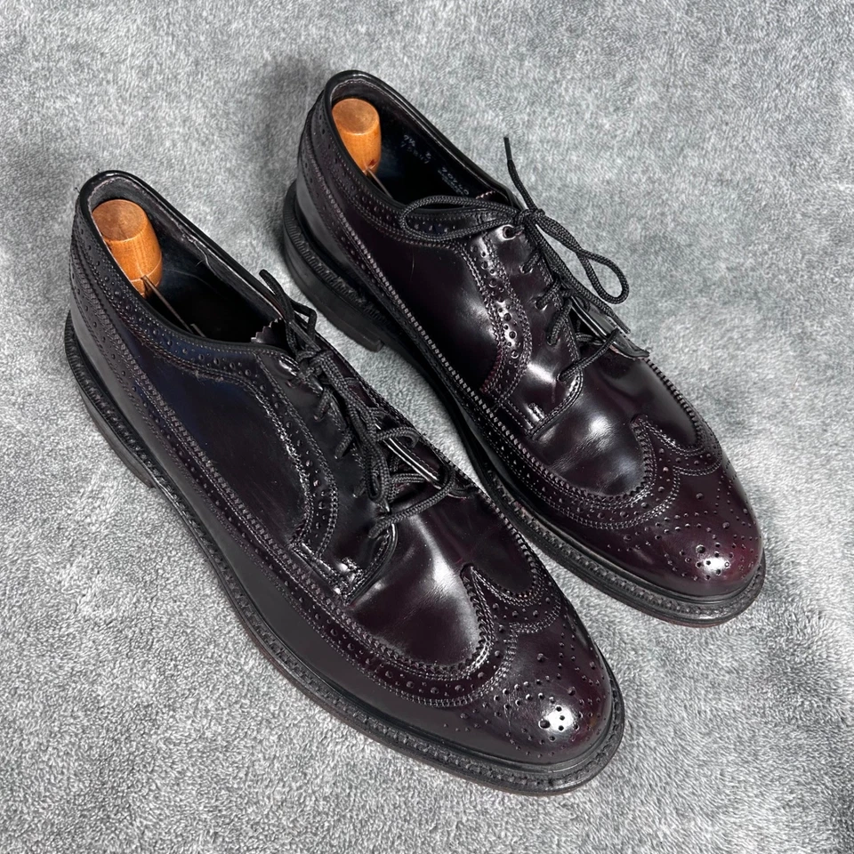 Bluchers Florsheim Imperial Ala Larga Para Hombre 9.5E Cuero Borgoña Hecho en EE. UU. 90740 Foto 2 de 4