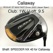 Callaway ROGUE ST MAX FAST Driver 2022 Japan Spec 1W Driver 9.5 SPEEDER NX 40