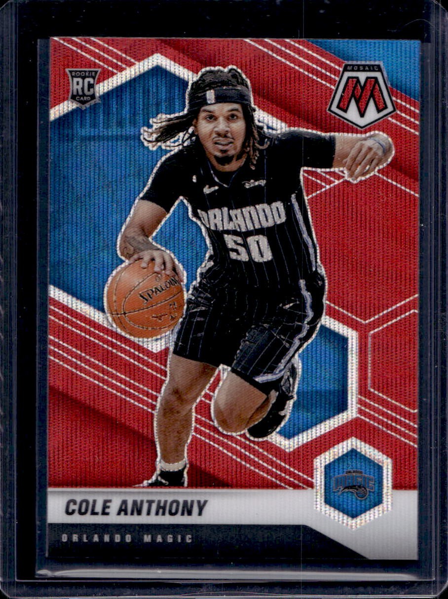 Cole Anthony 2020-21 Panini Mosaic #207 Rookie Red Wave Prizm