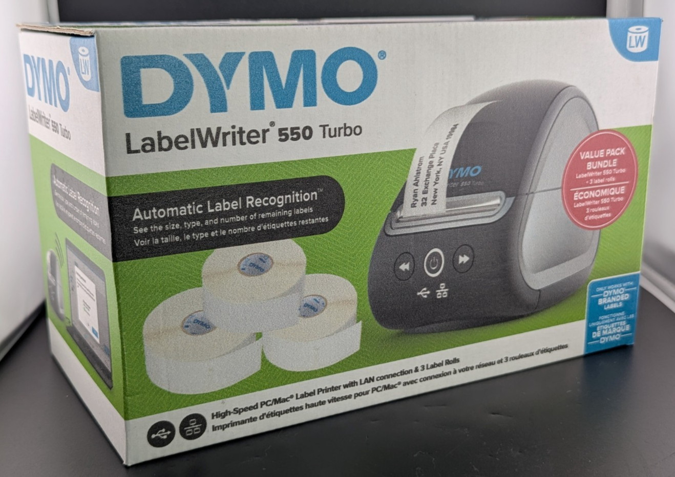 Dymo LabelWriter 550 Turbo Label Printer + 3 Label Rolls - 2112553 - BRAND NEW!!