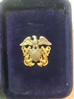 Vintage Sterling Silver & 1/20 10K GF Gold US Navy Officers Cap Badge Pin "NICE  — photo 5