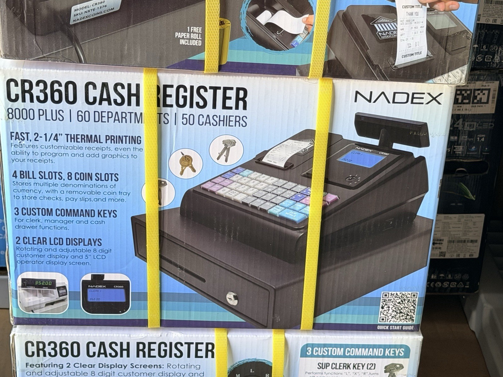 NADEX COINS THERMAL-PRINT ELECTRONIC CASH REGISTER, BLACK, NWHNXTE1376-NEW BOX