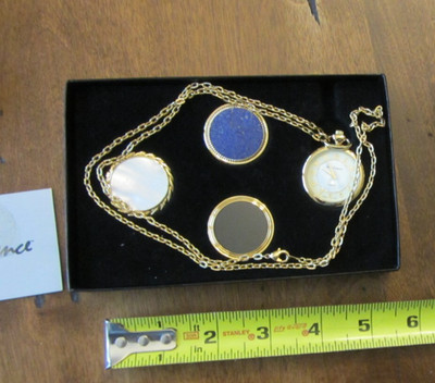 Gem Essence changeable Pocket Watch with chain gem back - working unit