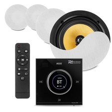 PowerLine B100B Home Bluetooth Ceiling Speaker System with Wall Amp - 4x KVCS8