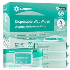 Wet Wipes for Adult No Rinse, Extra Large 8  x12  Body Cleaning Washcloths