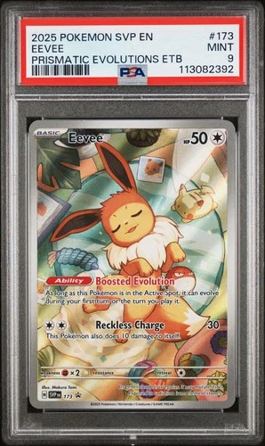 2025 POKEMON SVP EN-SV PRISMATIC EVOLUTIONS ETB PROMO #173 EEVEE PSA 9