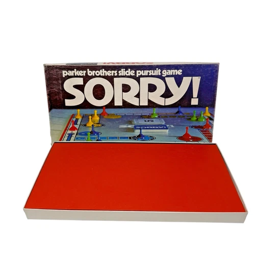 Vintage 1972 Authentic Sorry! Parker Brothers Slide Pursuit Board Game No. 390