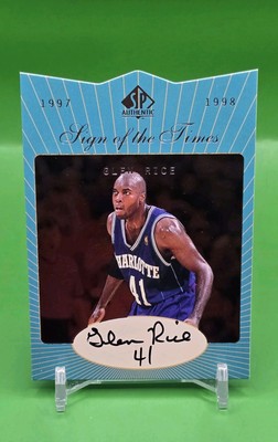 1997-98 SP Authentic Glen Rice Sign of the Times Autograph #GR Hornets Heat 