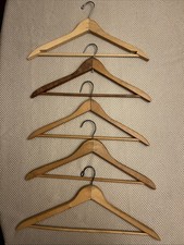 5- Vintage Wood Hangers With Pant Bar