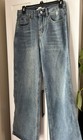 REALTAKAI WASHED Blue WIDE STRAIGHT DENIM JEANS - Size Medium — photo 4