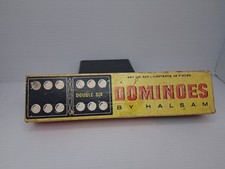 Vintage Double Six Dominoes Set by Halsam set no. 623 w Original Box Only 27 Pc