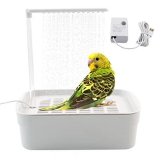 Electric Bird Bath with Pump Indoor Water Circulation for Parrots