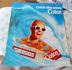 Vintage 1986 Max Headroom Coke Coca-Cola 14x17 Poster Catch The Wave NOS Ocean