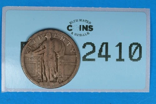 1917-S TY1 ND 25C STANDING LIBERTY SILVER QUARTER EARLY US TYPE COIN RAW-2410