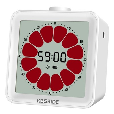 Visual Timer for Kids and Adults,LCD Digital 60-Minute Countdown White 