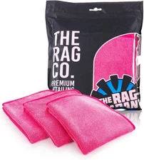 The Rag Company - Premium FTW Microfiber Cleaning Towels 16in. x 16in., Pink 