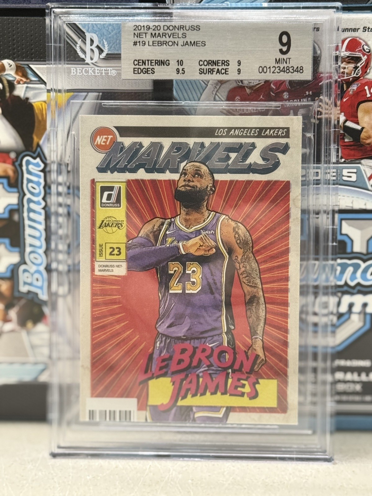 LeBron James 2019-20 Panini Donruss Net Marvels #19 BGS 9 Lakers Clean