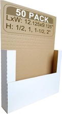 50 Pack Corrugated Book Mailer, 12-1/8" X 9-1/8" X 2" Height Adjustable Shipping