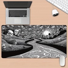 40 90cm Gothic Skull Design XXL Mouse Pad - HD Printed Desk Mat for PC Gamers, M