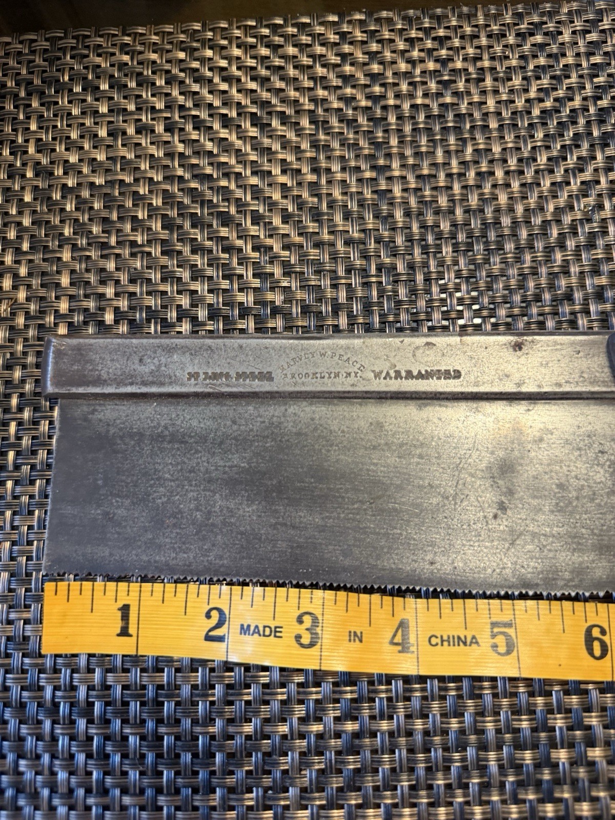 Vintage Spring Steel Warranted Saw With Wooden Handle