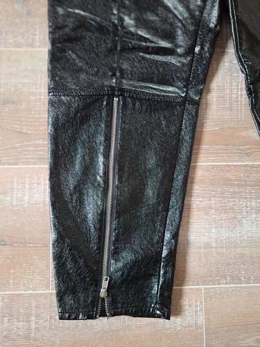 WEEKDAY 40 schwarz Hose Biker Viskose Polyester Damen Reißverschlüsse silber - Bild 2 von 14