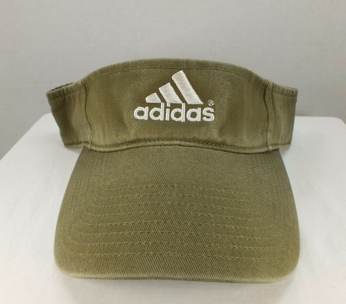VINTAGE adidas 90's Sun Visor Hat Cap Hip Hop Fashion Olive Green NEW