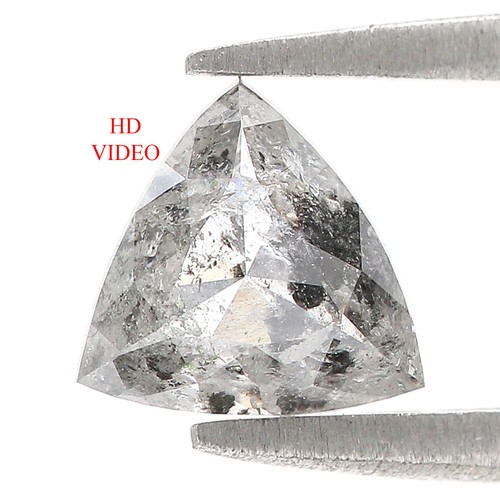 1.62 CT Natural Loose Triangle Cut Diamond 7.00 MM Salt And Pepper Diamond QL128 - Foto 1 di 8