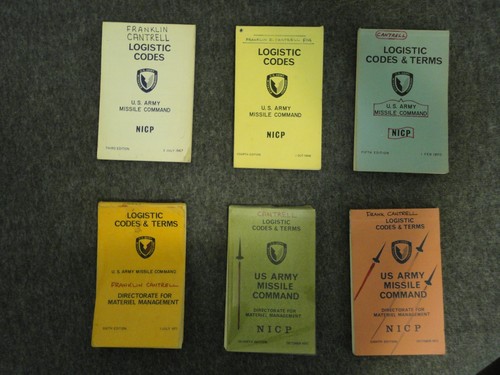 U.S. ARMY MISSILE COMMAND LOGISTIC CODES NICP 3RD-8TH EDITIONS 1967-1975 VIETNAM