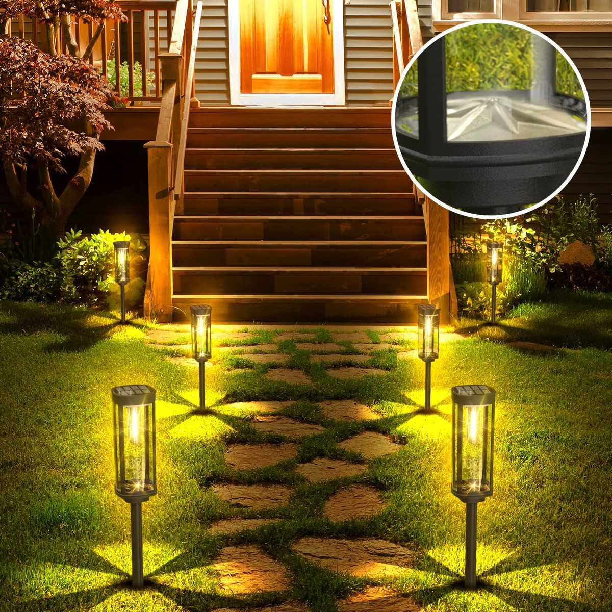 Pathway Lights Outdoor, 6 Pack Outdoor Lights, Waterproof Solar Garden Lights Solar Powered Landscape Path Lights For Yard - View #7