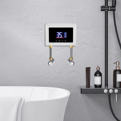 5500W Elektrischer Sofort-Wassererhitzer Wei? mit LED-Anzeige 20*5.5*14.5 cm NEU