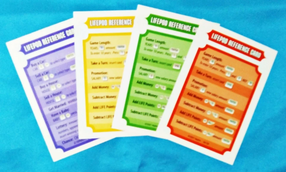 Lote de 4 - Tarjetas de Referencia Lifepod para El Juego de la Vida - Giros y Giros Foto 2 de 2