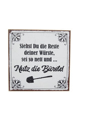 TypeStoff Holzschild mit Spruch – Toilette – Vintage-Look mit Zitat als Geschenk