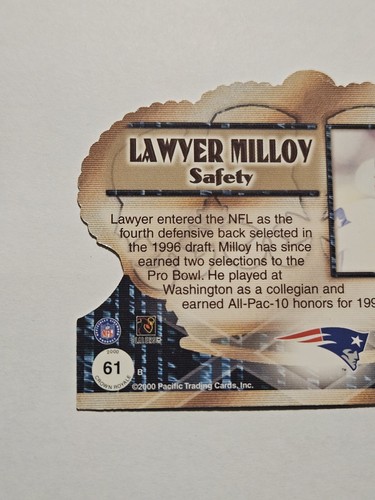 Lawyer Milloy 2000 Pacific Crown Royale NFL Football #61 - Picture 5 of 6