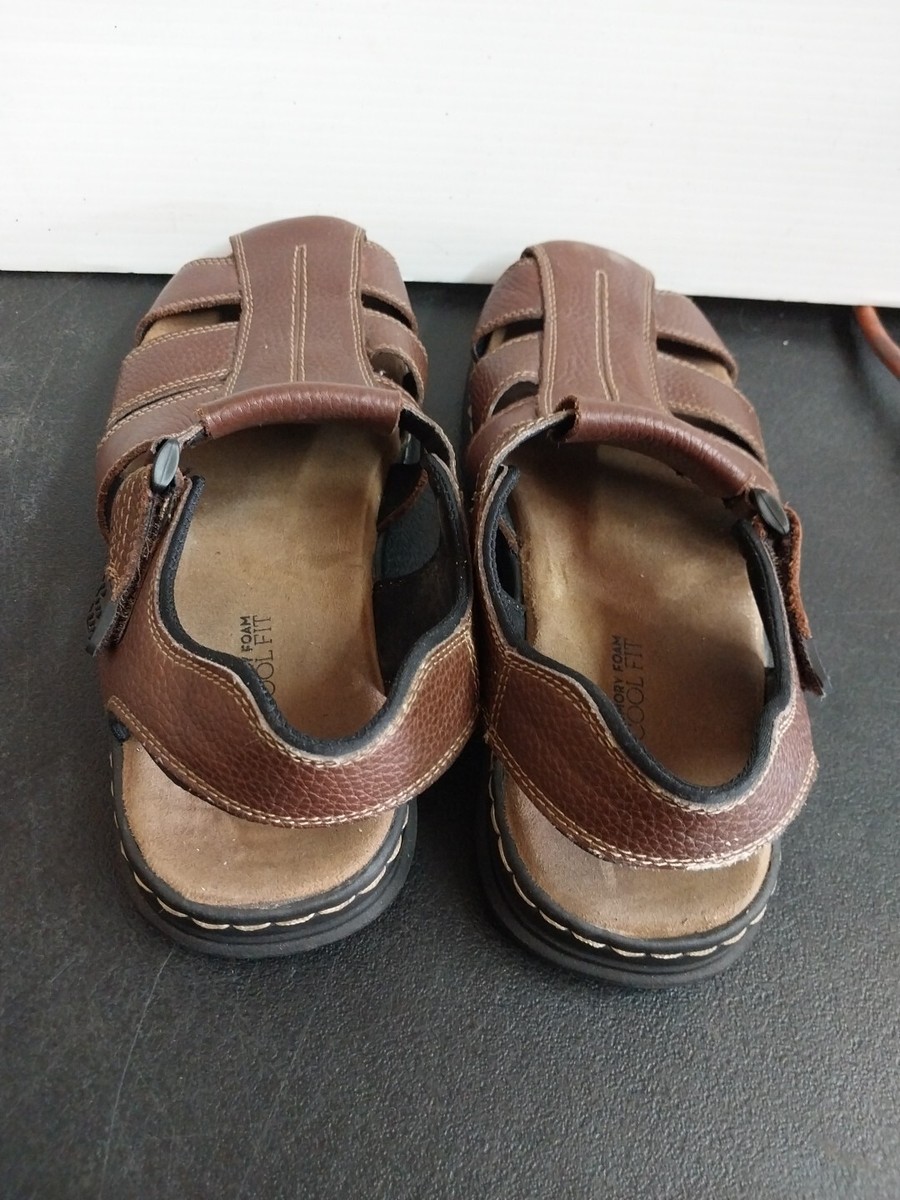Dr. Scholl\'s Sandals Mens Size 9 Brown Memory Foam Cool Fit Slip On Hook & Loop Dr. Scholls Fisherman Sandals Mens Gaston Brown Memory Foam  main image 4