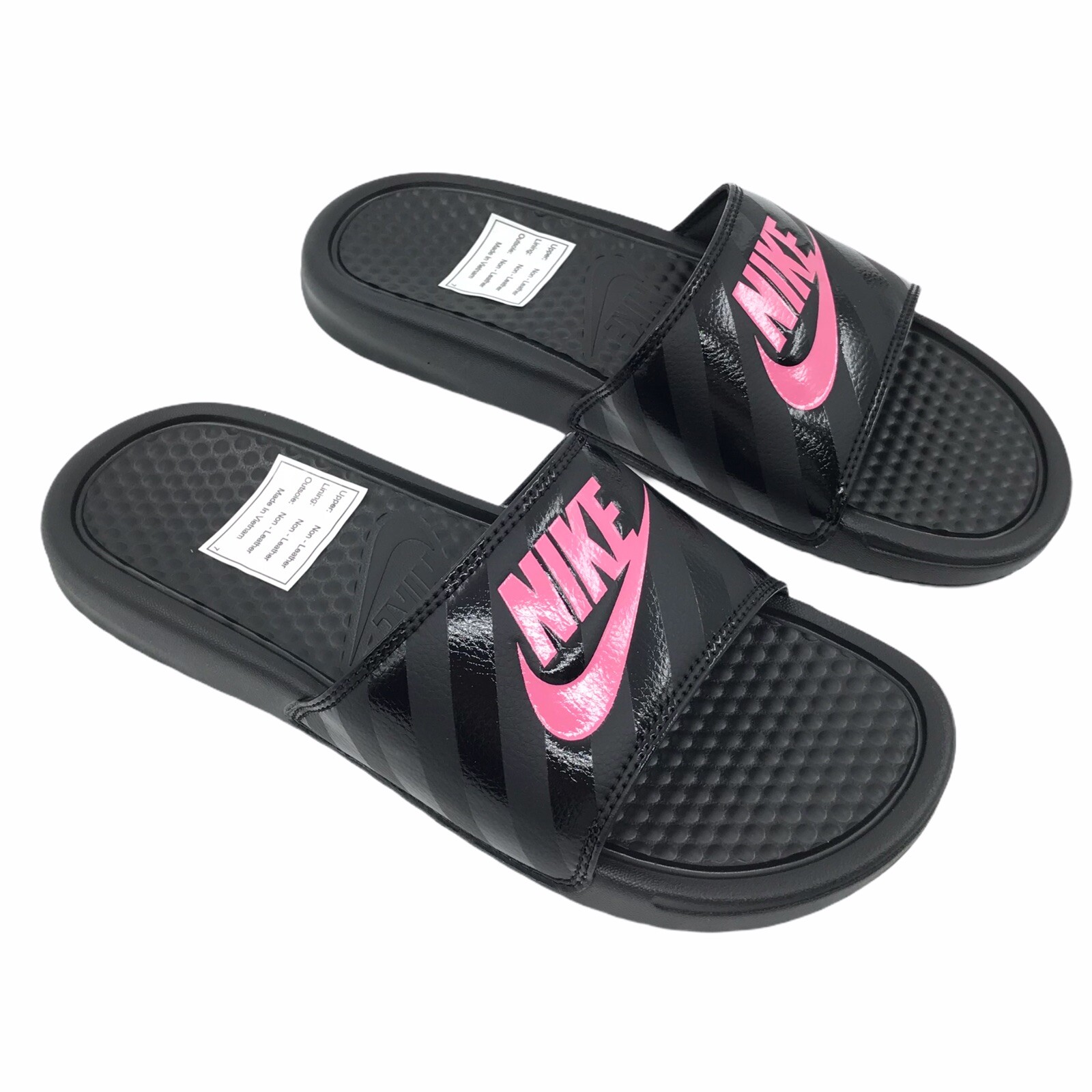 nike benassi black pink