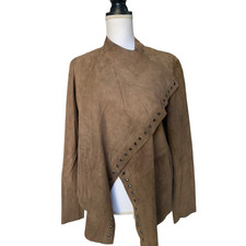 Women's Wrap Around Leather Cardigan Jacket