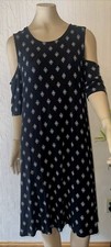 Old Navy Dress Women's Black Diamond Swing Dress Cold Shoulder Sleeves 1X PLUS