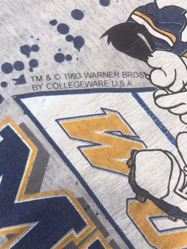 Vintage Michigan Wolverines Looney Tunes Single Stitch T-Shirt Hoodie XL Bugs Taz - Bild 9 von 11